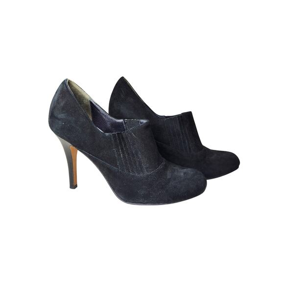 Cole Haan X Nike Air Stiletto High Heel Shoe Booties Black Suede 8B - Picture 3 of 5